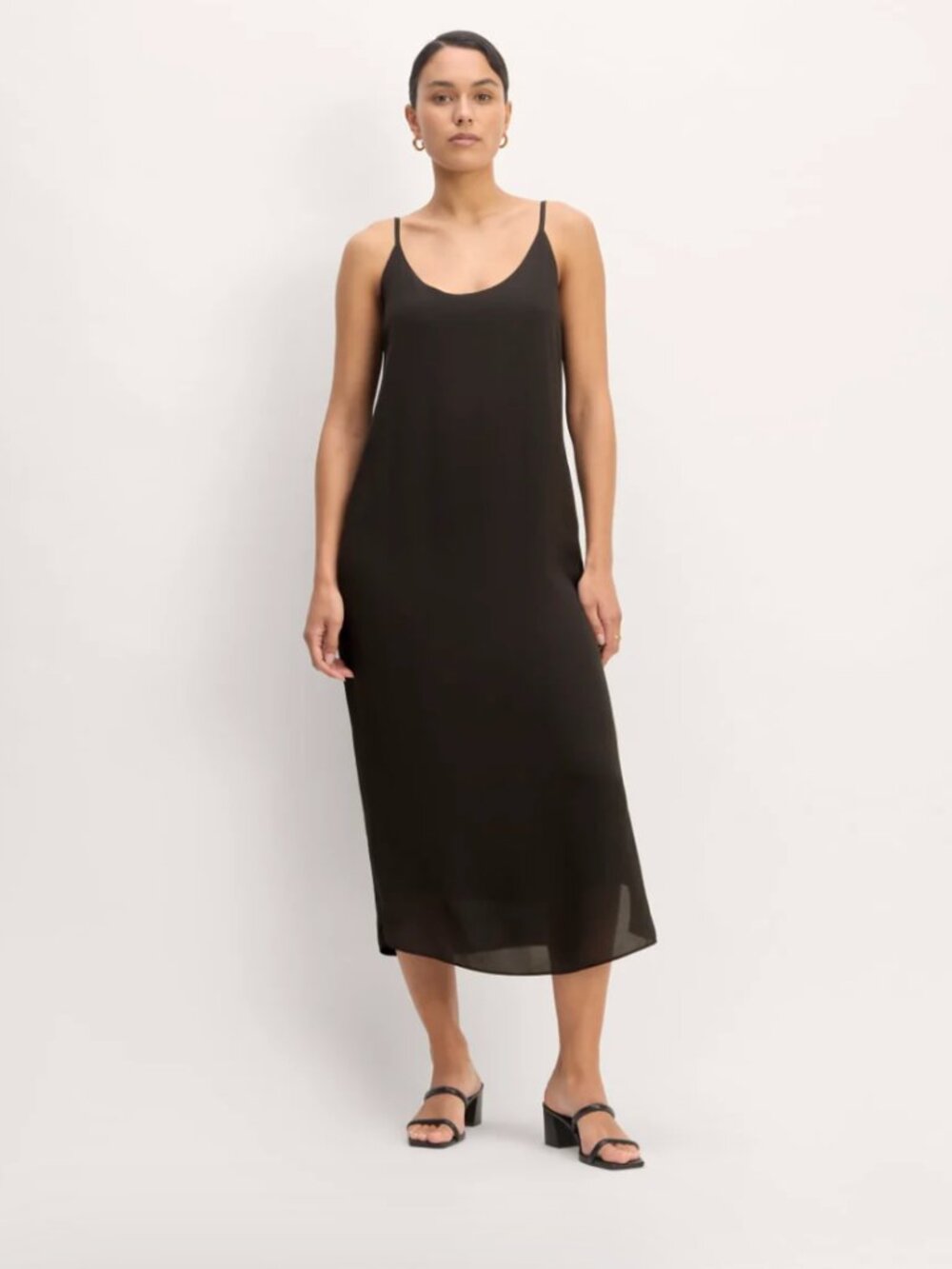 NWT Everlane The Summer Slip Dress Black 16